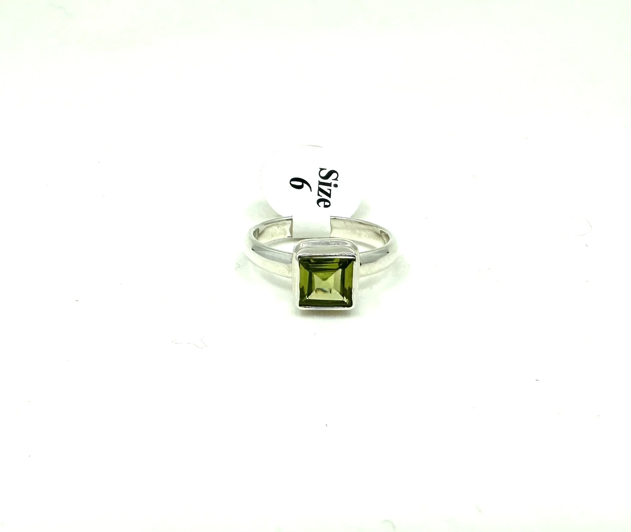 Sterling Silver Faceted Peridot Ring