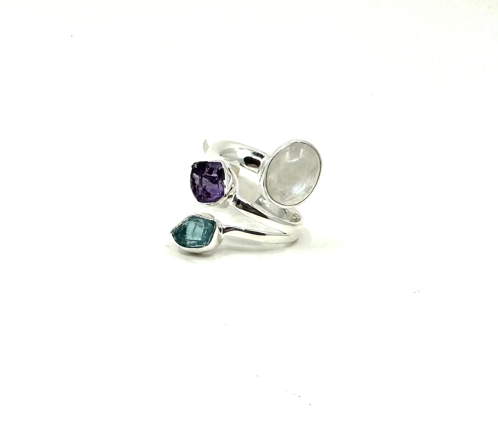 Sterling Silver Triple Stone Ring