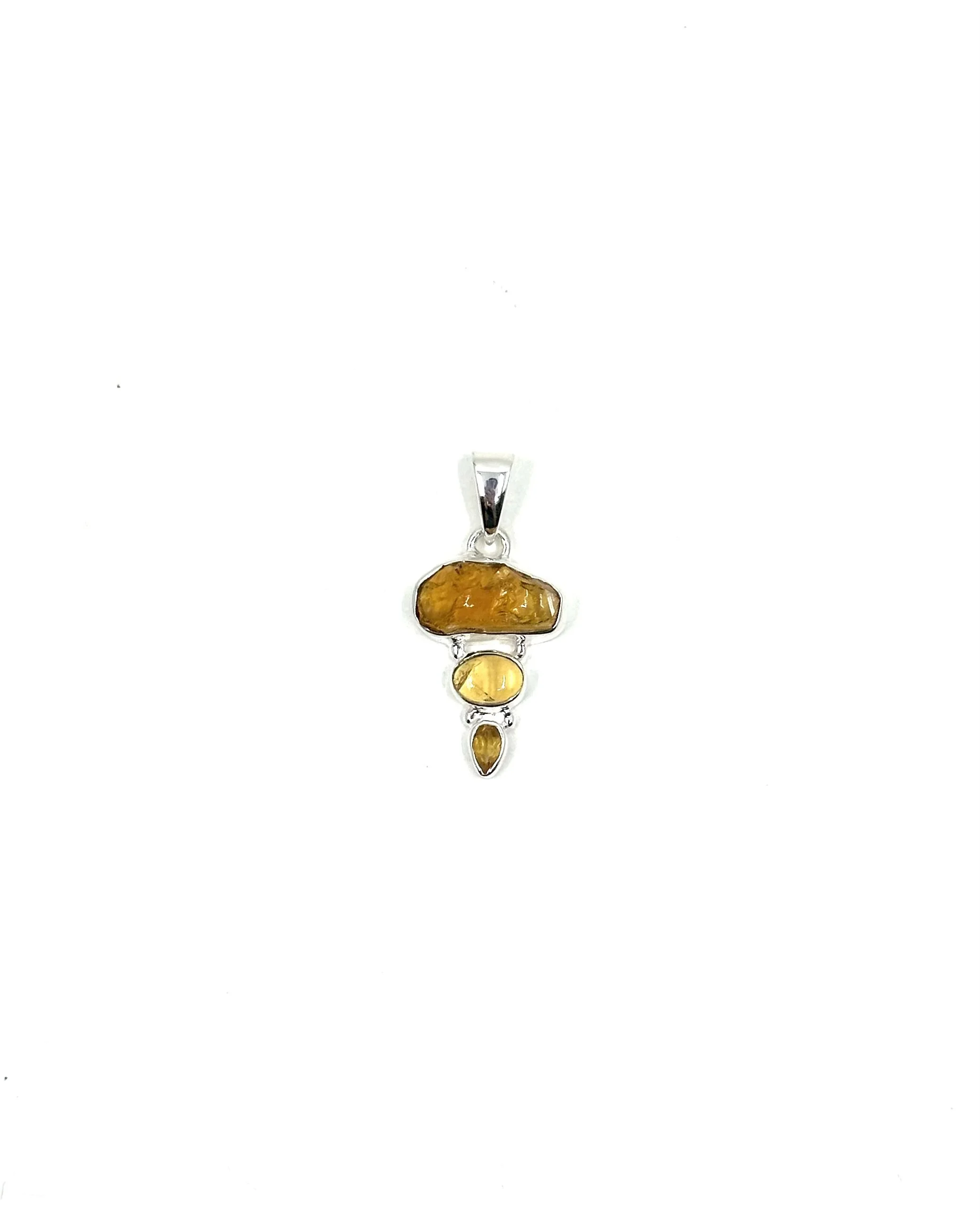 Sterling Silver 3 pc Citrine Pendant