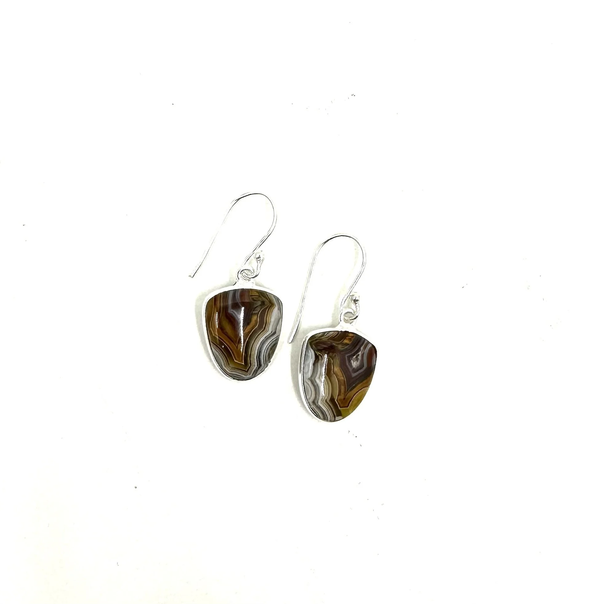 Sterling Silver Laguna Lace Agate Earrings