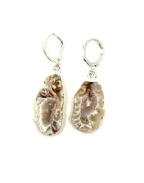 Geode Slice Click on Earrings