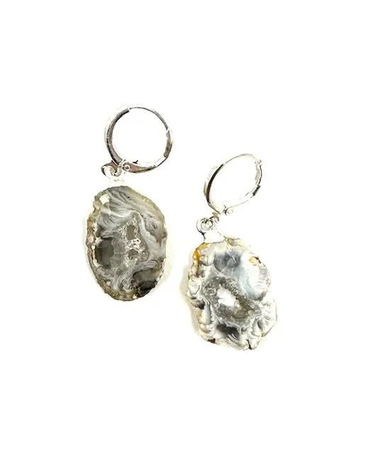 Geode Slice Click on Earrings