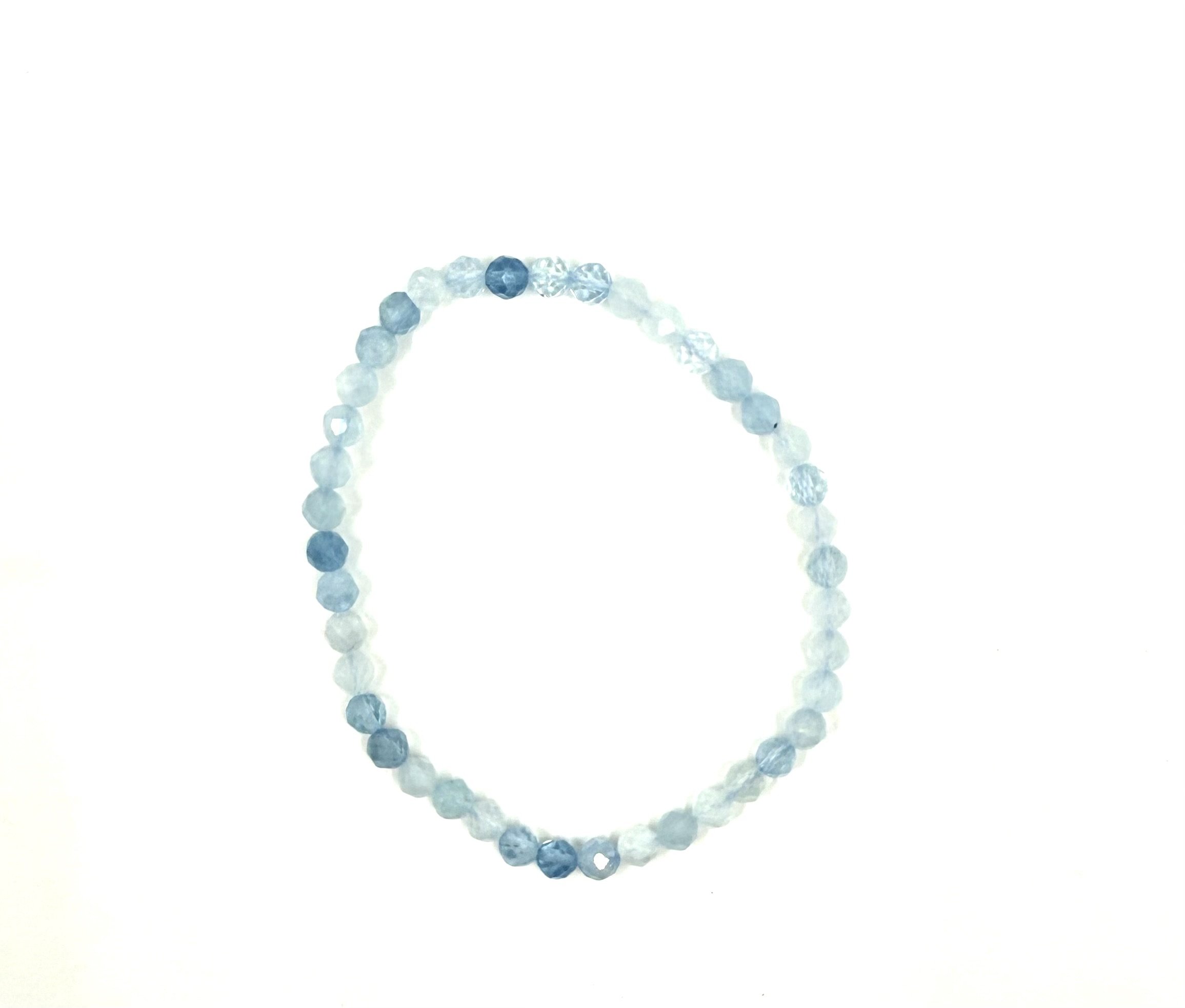 4mm Faceted Aquamarine Bracelet