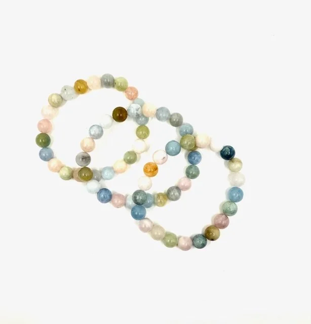 8mm Morganite Bead Bracelet