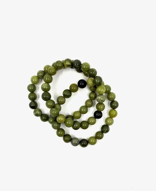 8mm Nephrite Jade Bead Bracelet