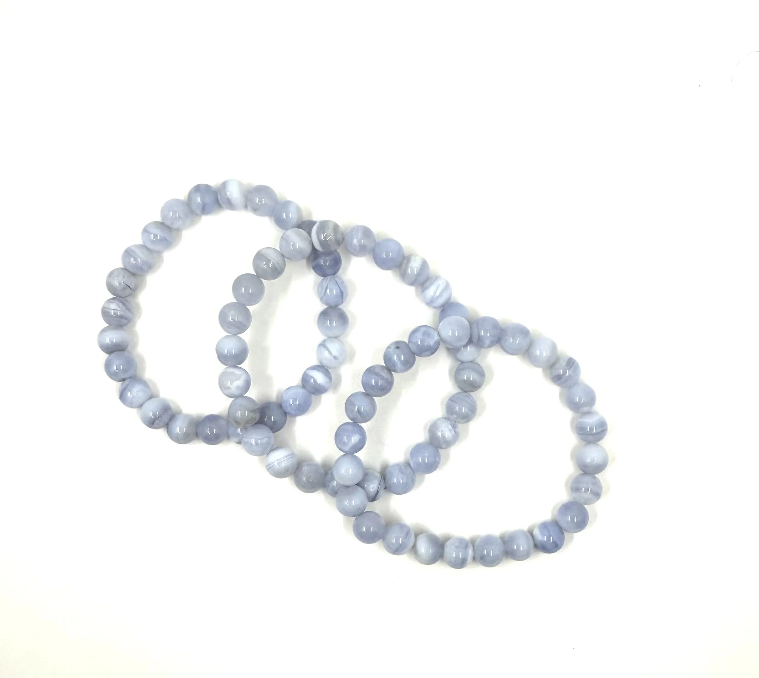 8mm Blue Lace Agate Bead Bracelet
