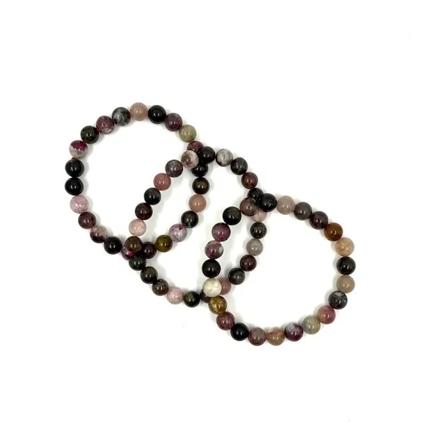 8mm Multi Tourmaline Bead Bracelet