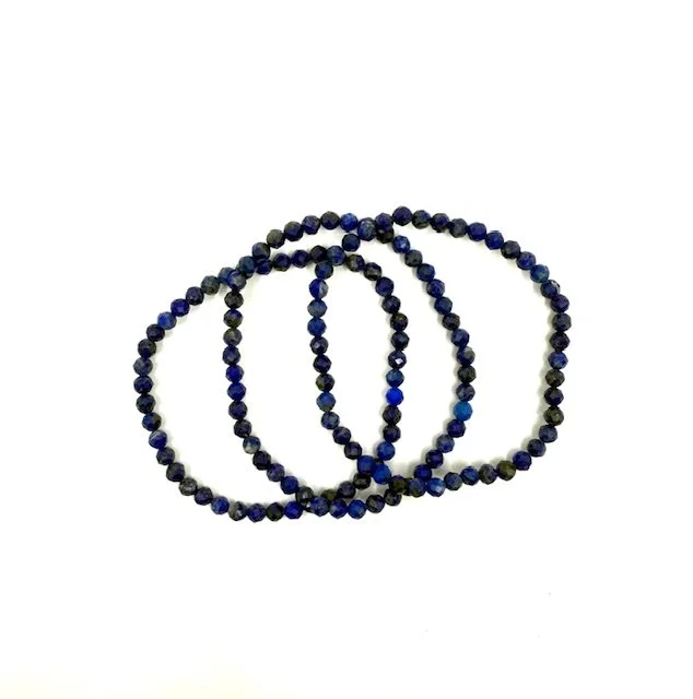 4mm Faceted Lapis Bracelet