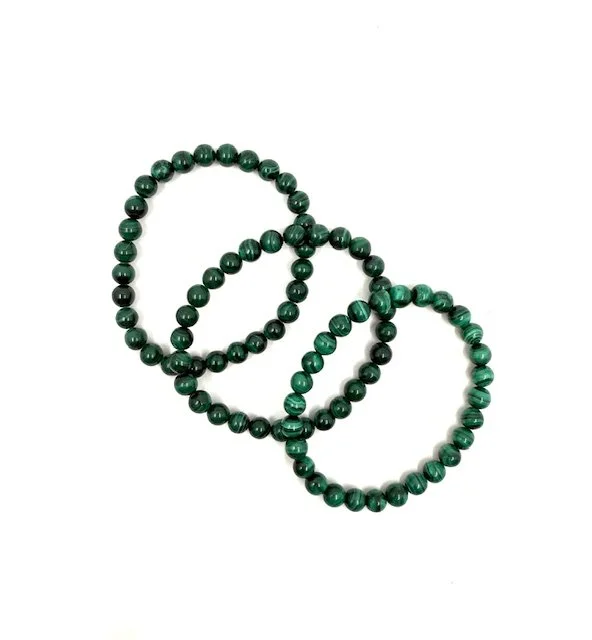 6mm Malachite Bead Bracelet