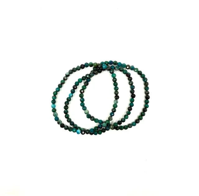 4mm Faceted Chrysocolla Bracelet