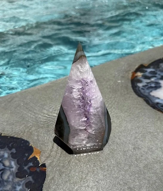 Agate Druzy Triangle Specimen