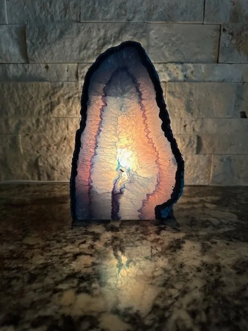 Teal Agate Lamp
