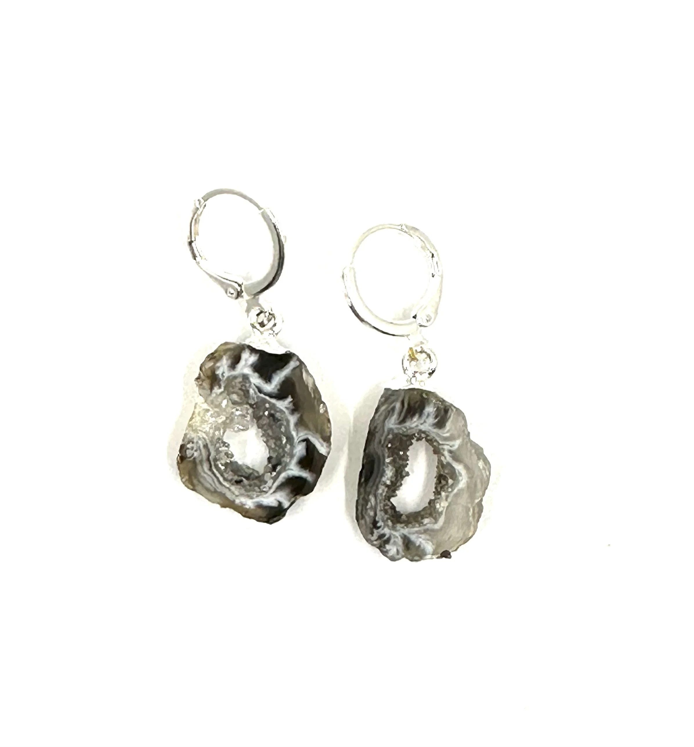 Geode Slice Click on Earrings