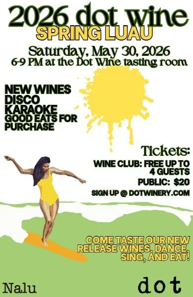 Dot Wine spring luau banner