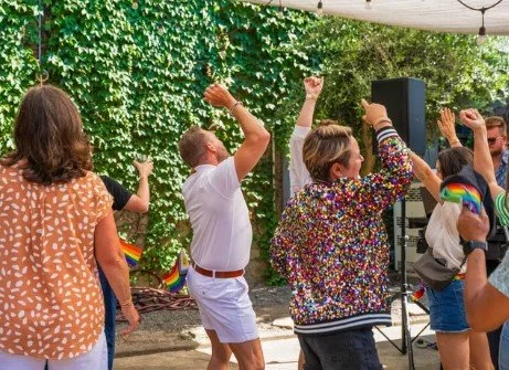 People dancing at Healdsburg Pride
