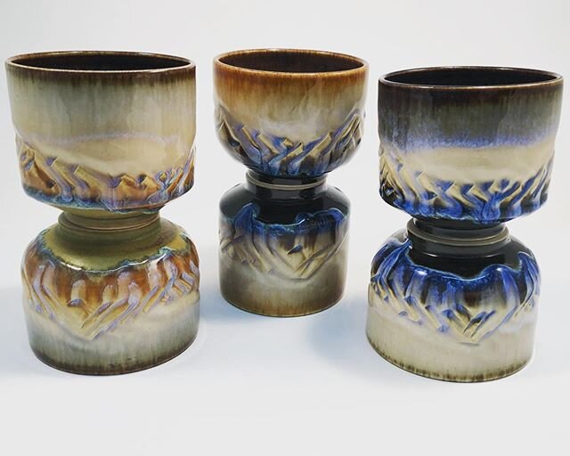 We&rsquo;ve got a fresh batch of mountain tea bowls out of the kiln and will be updating our shop later today (follow the link in our profile to purchase). We tried out some sharper bottomed ones in this batch, we like them a lot, but what do you thi