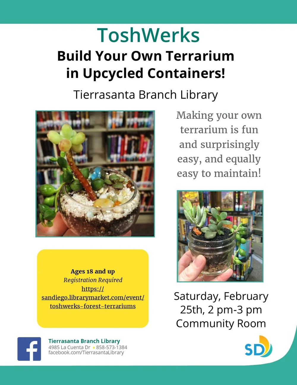 Build Your Own Terrarium — Tierrasanta Foundation Supporting the Island in the Hills Community