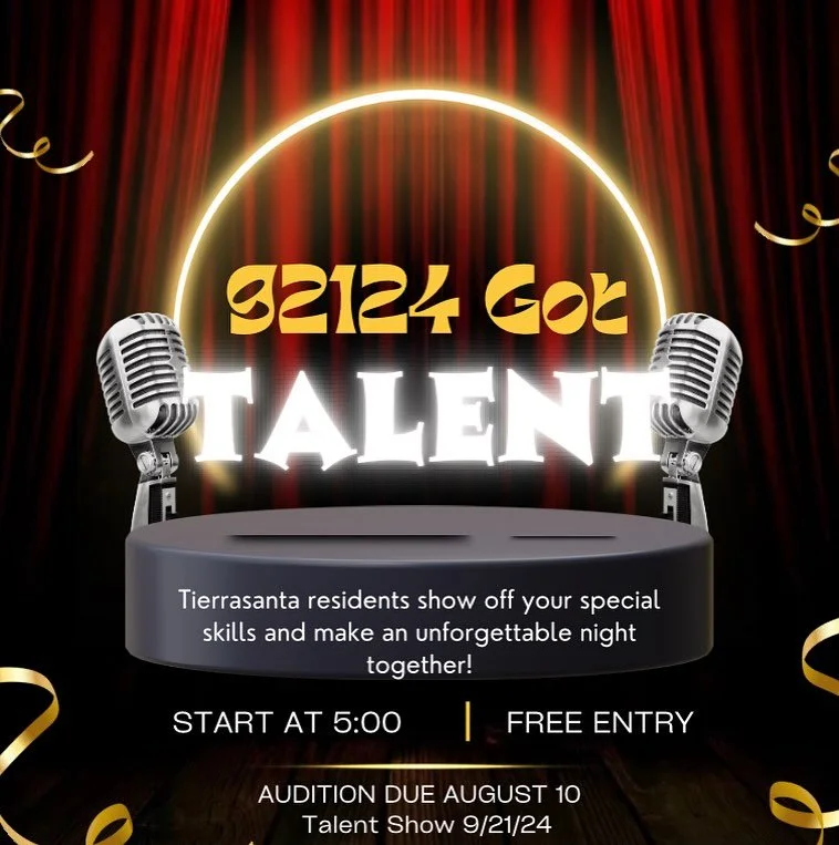 Calling all Tierrasanta residents! Come show off your special talents at our 92124 got talent show. Your application soon as the last day is next Saturday, August 10!
Performances must be tasteful and suitable for all ages
Each act is limited to 5 mi