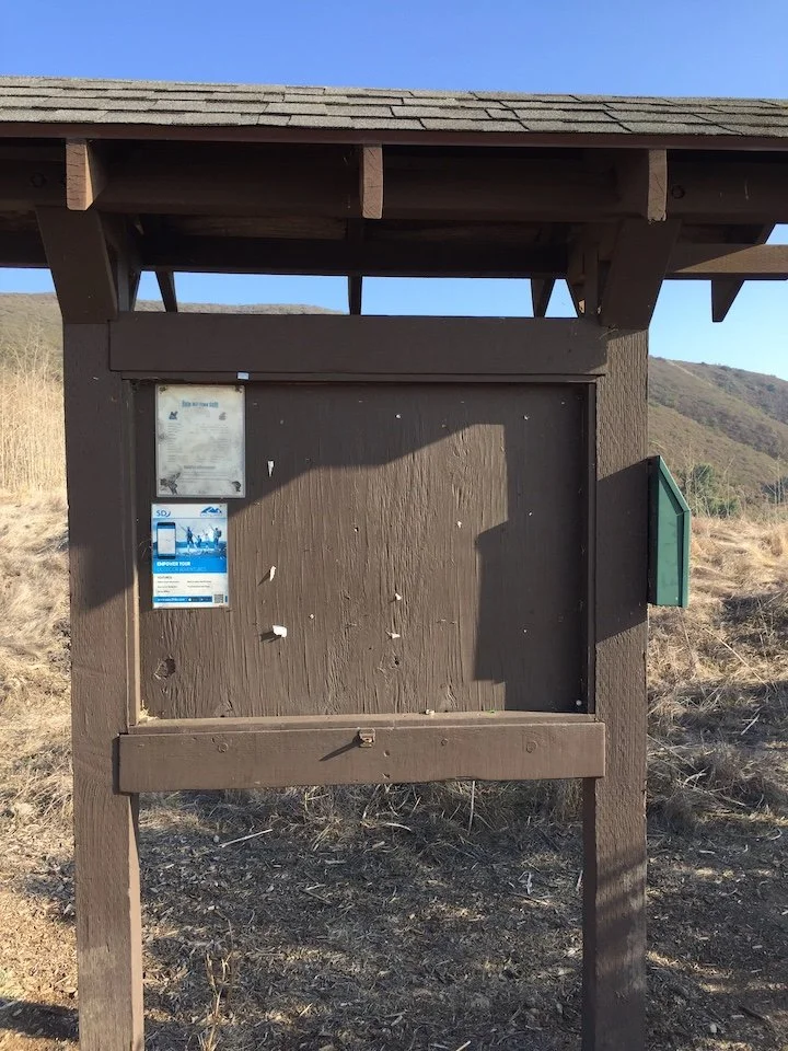 Trailhead kiosk on Sundevil way trailhead of Black Mountain Open Space Preserve.