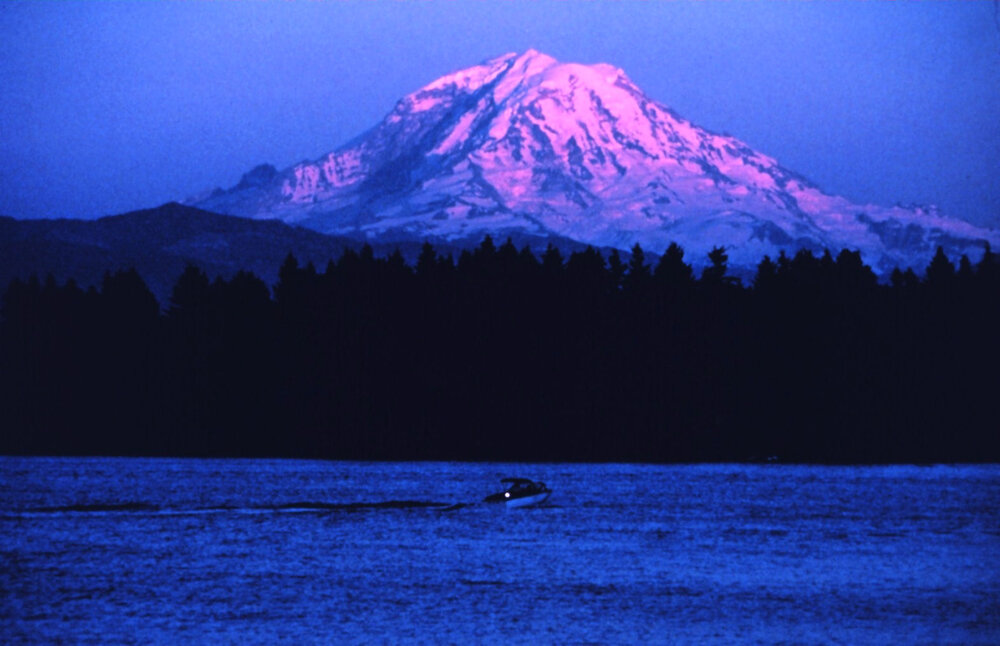 Mount Rainier, Washington, at sunset (info unknown)