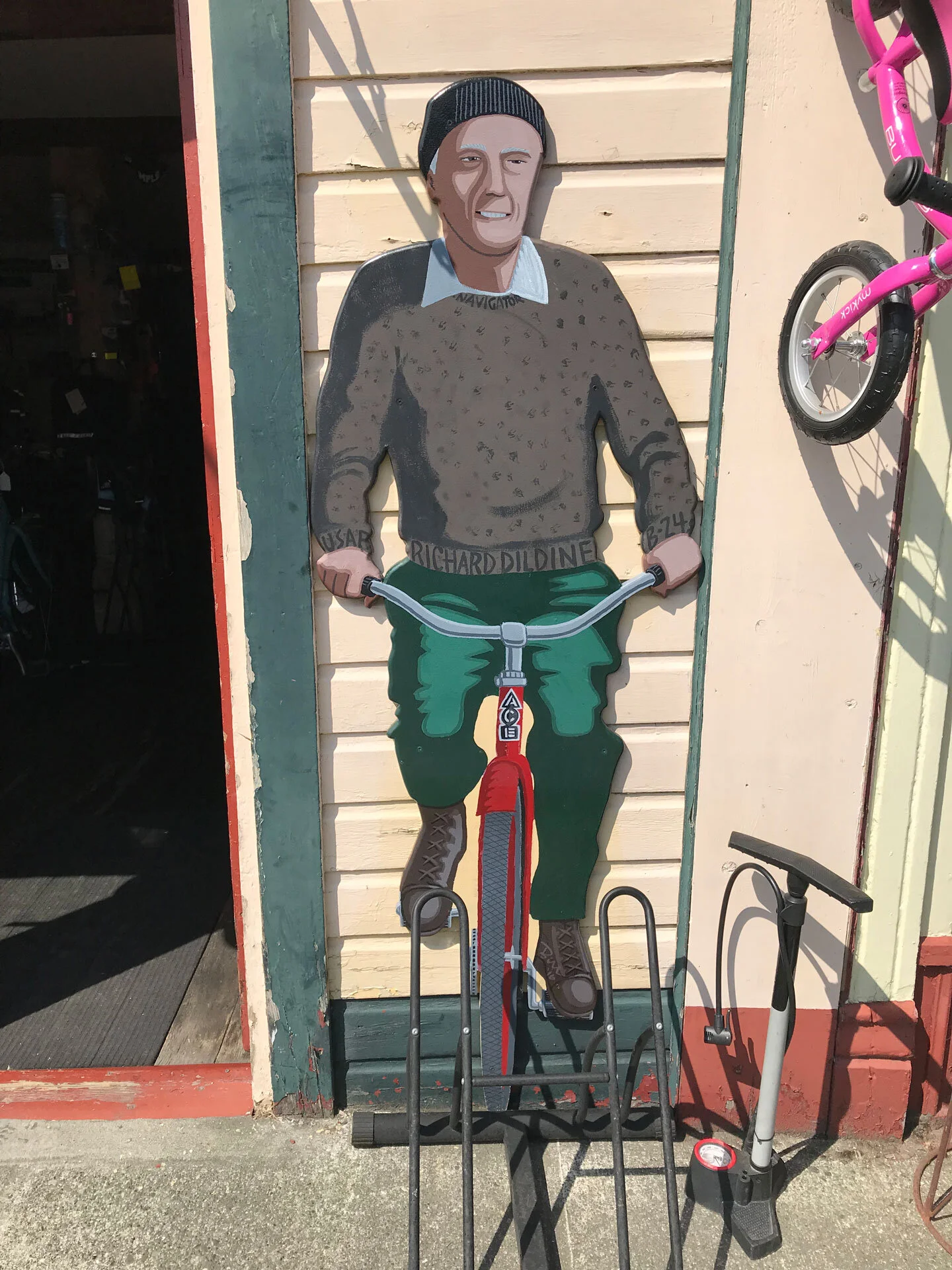 Dick Dildine and his Ace bicycle.