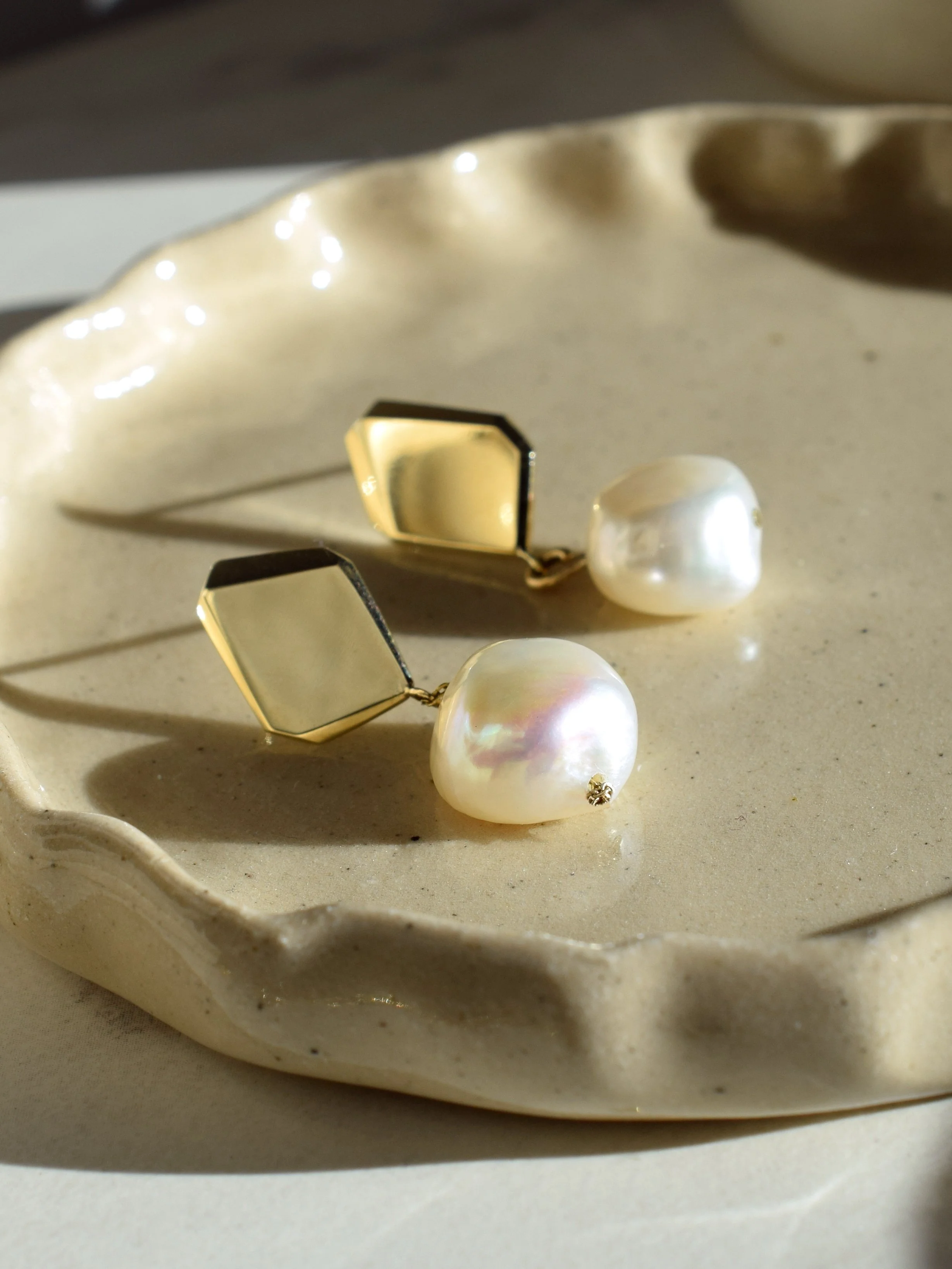 Fionn Rock & Baroque Pearl Earrings
