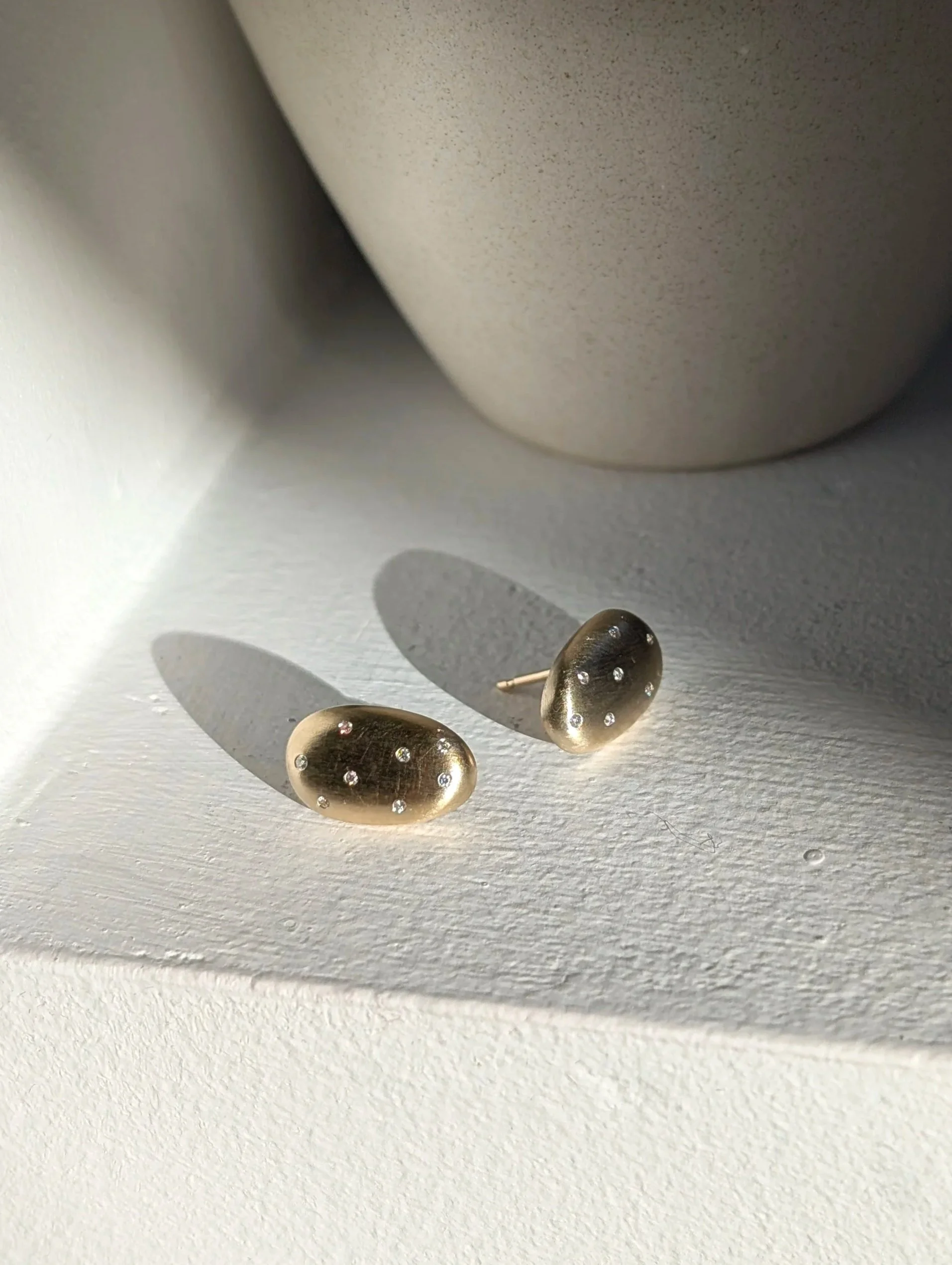 Diamond Polka Dot Studs 9ct Gold