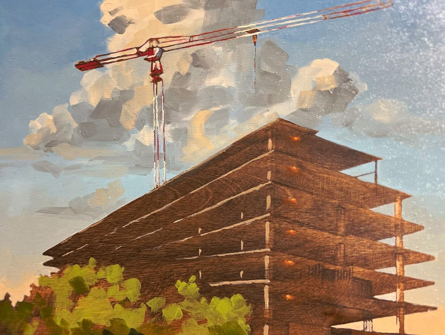 Every time we come back to Austin after a trip&hellip; we&rsquo;re reminded how fast the city landscape is changing&hellip;  @thomascook_art is an oil painter dedicated to recording  the crucially temporary moments when industrial construction  and n