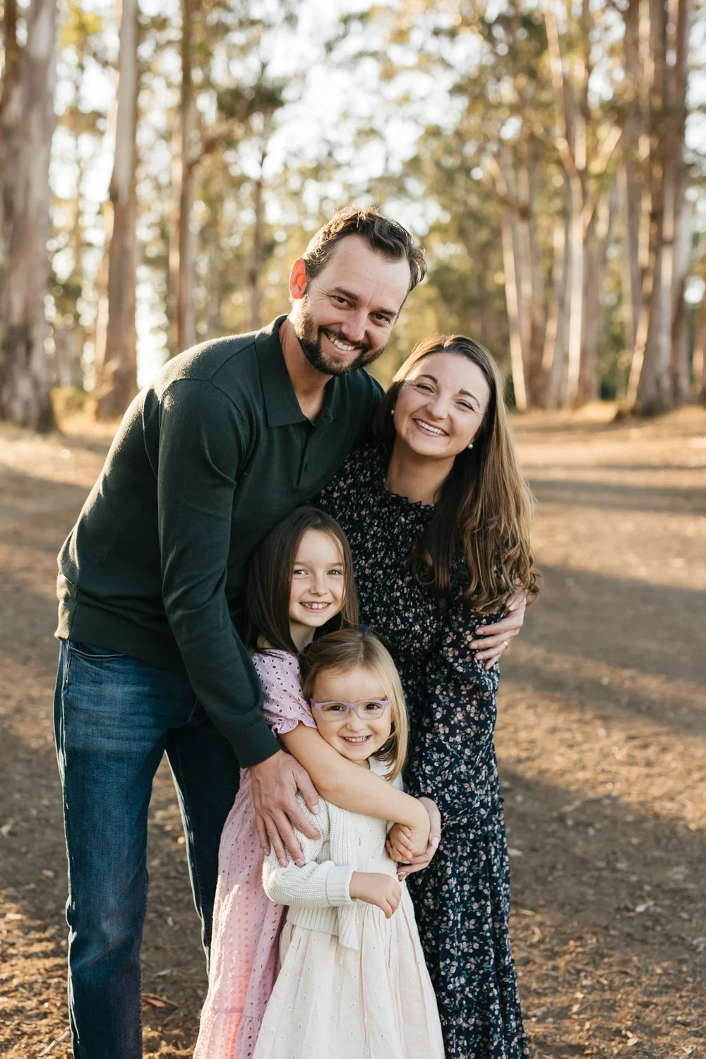 family of four with two girls in San rafael marin photographed by Marin family photographer cristin more 2024_15.jpg