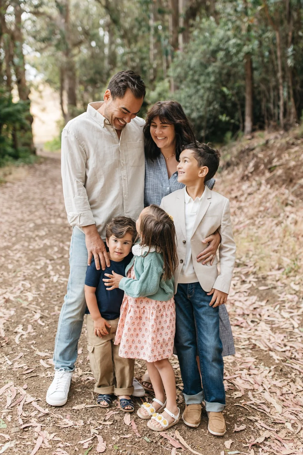 Marin family photography in cavallo point forest fun three kids family-3.jpg
