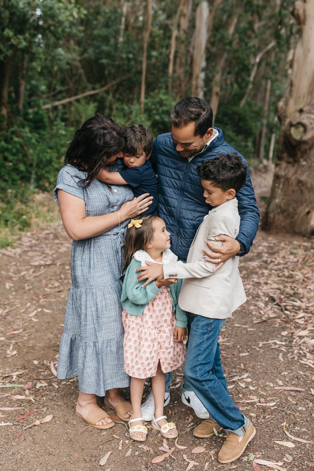 Marin family photography in cavallo point forest fun three kids family-37.jpg