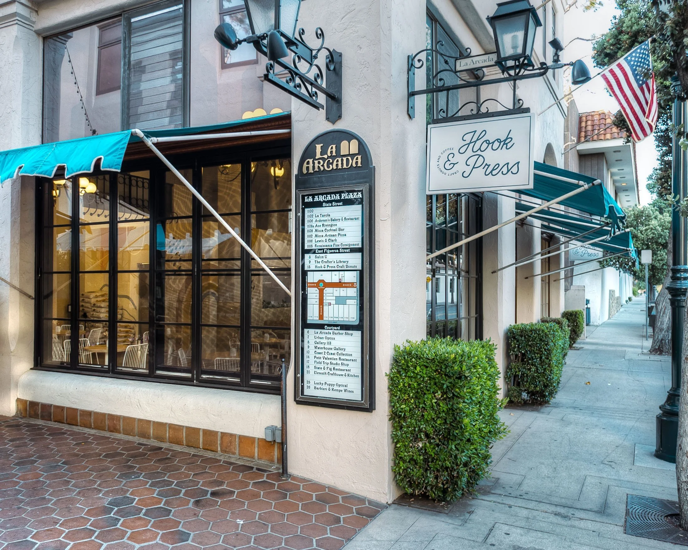 Hook and Press in Santa Barbara, CA, with commercial flooring by Howard's Rug Company of Ventura
