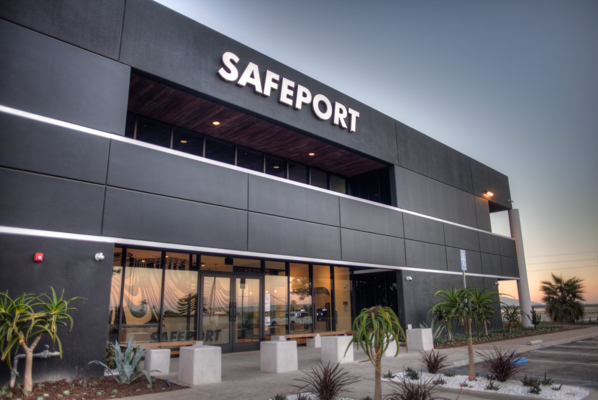 Safeport office building exterior in Oxnard, CA, a Howard's Rug Company of Ventura flooring project