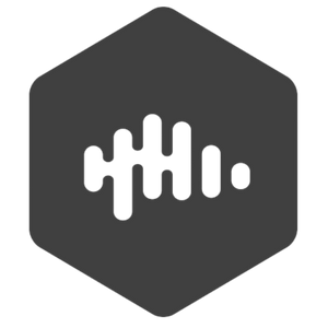 Black hexagon icon with waveform and dot inside