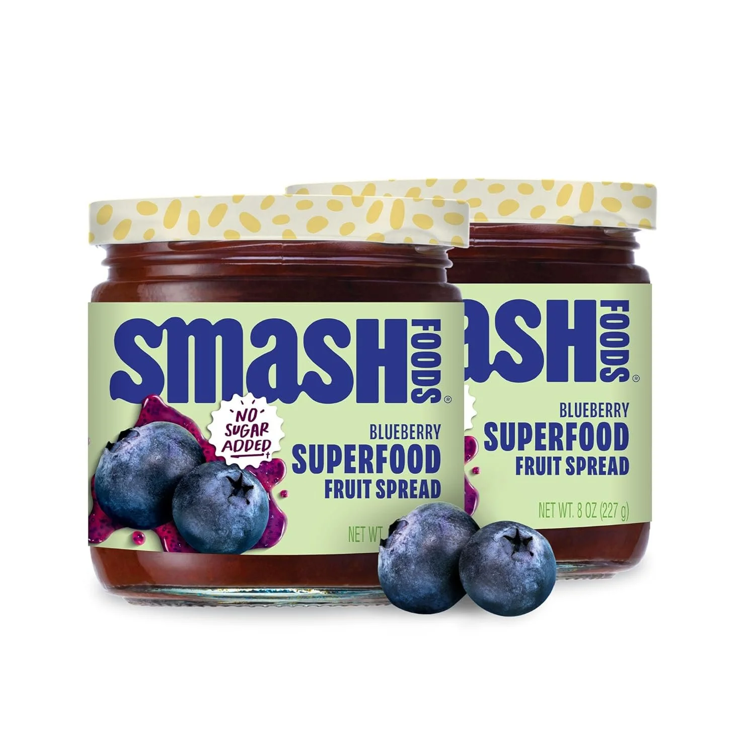 Smash Foods Blueberry Jam: A naturally sweetened jam made with real fruit and minimal ingredients.