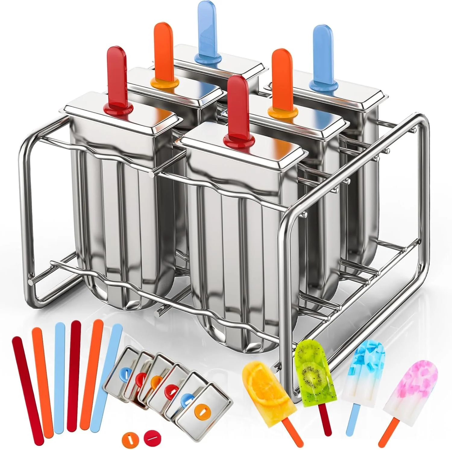 Stainless Steel Reusable Popsicle Molds: Make homemade snacks easily!