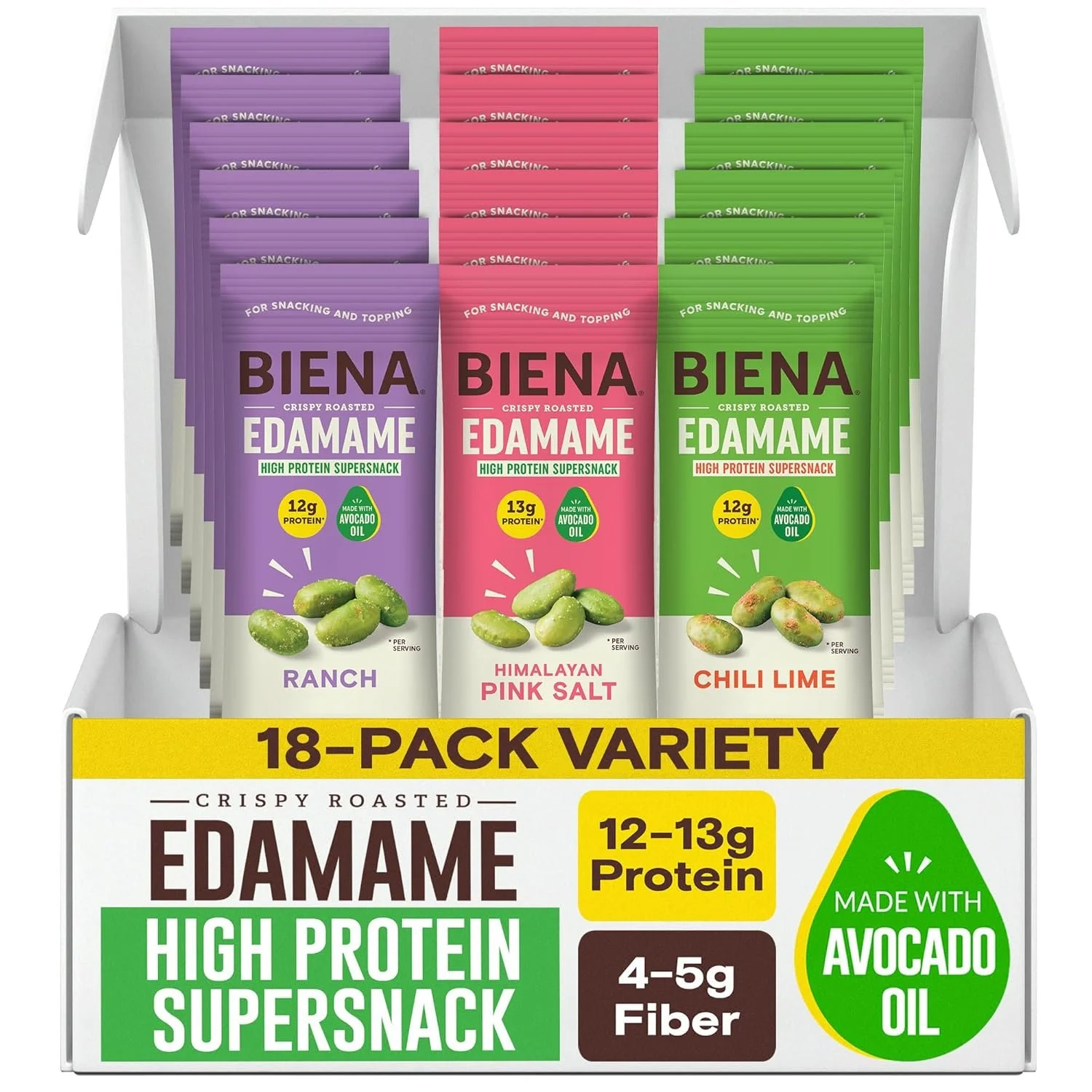 biena crispy roasted edamame snacks