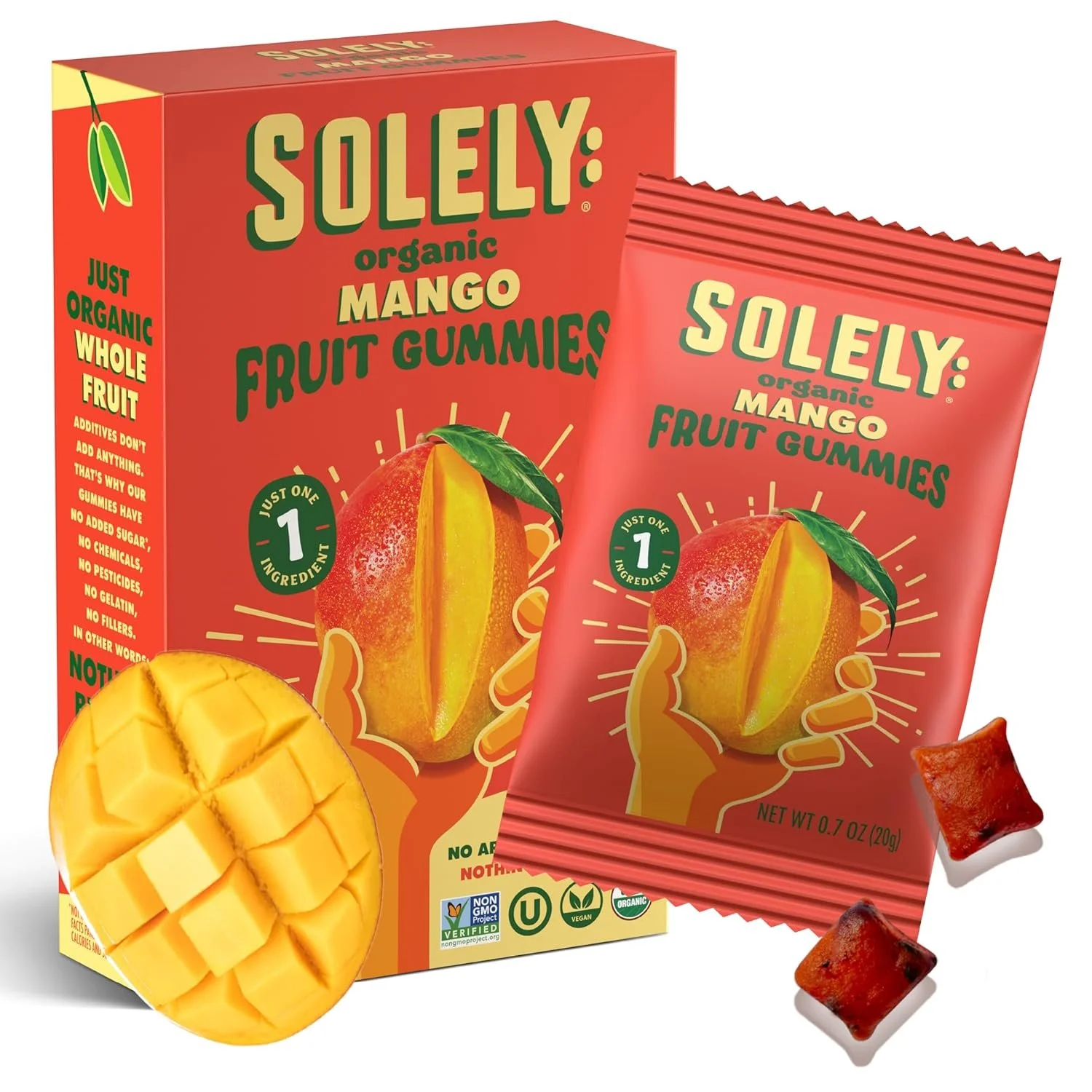 solely organic mango fruit gummies