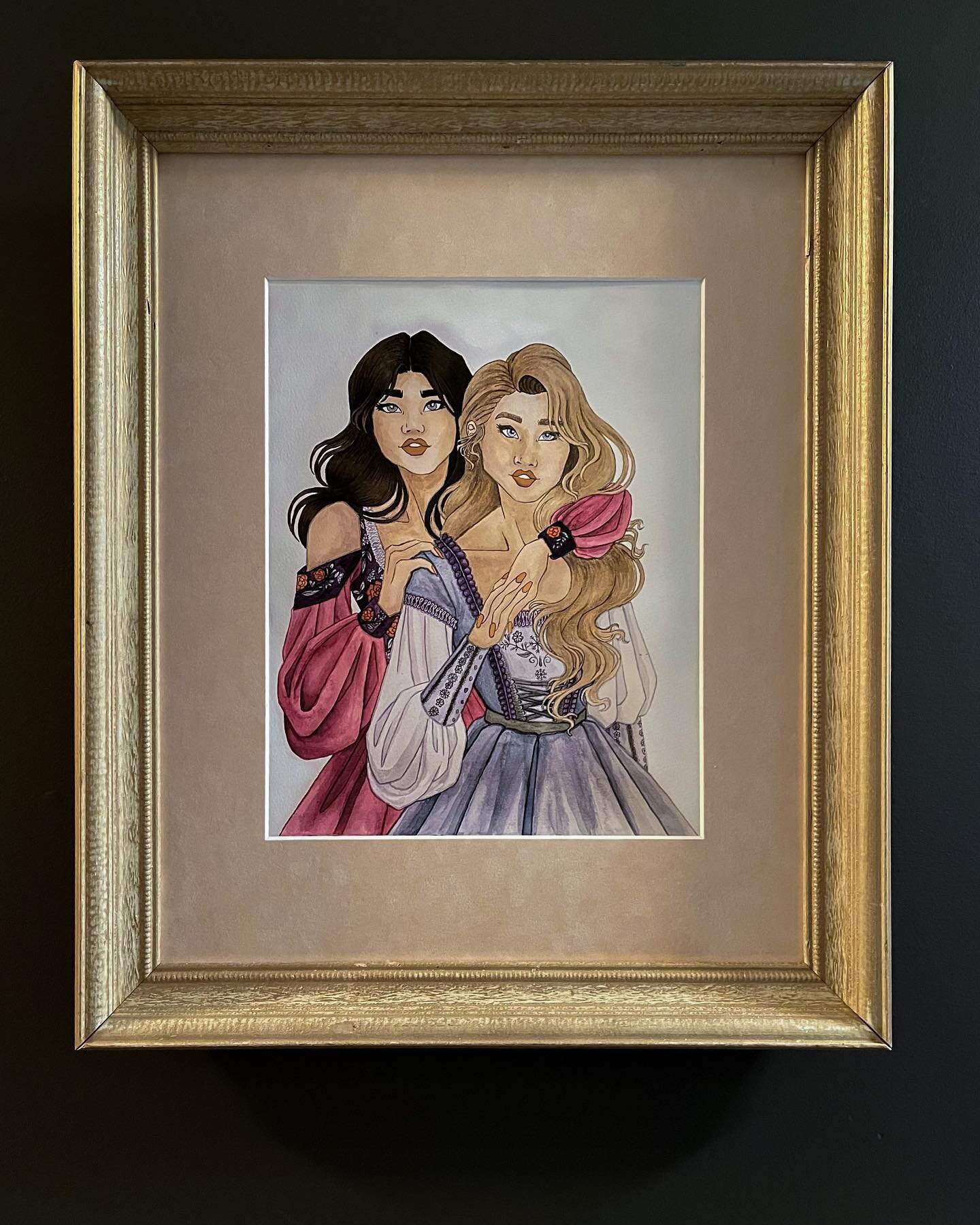 Custom framing of a 8x10 print of Snow White + Rose Red. They look stunning with the pastel colours and antique wood frame. 🤍❤️
#minuettetaylor #artprint #collector