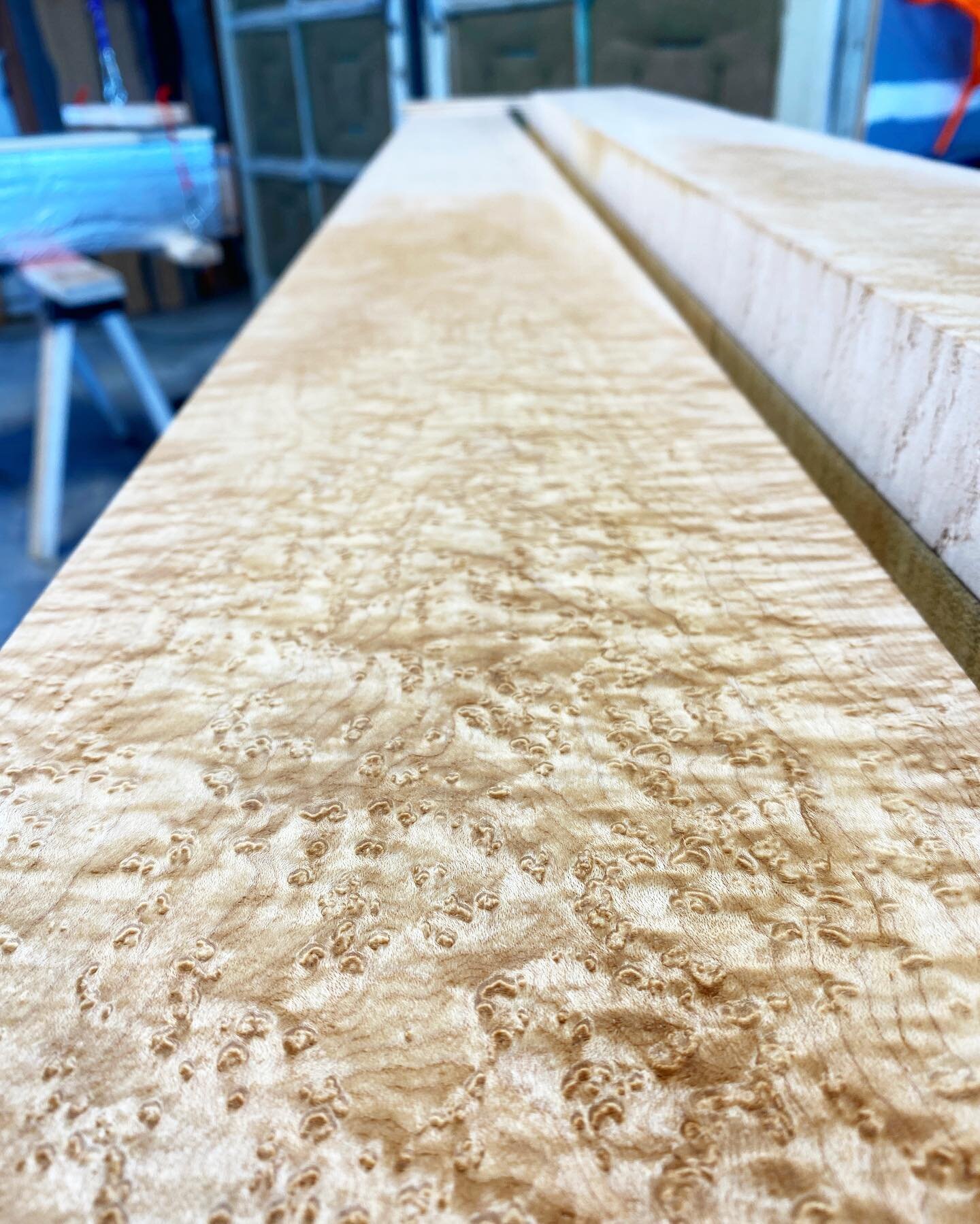 Just started milling up some 2&rdquo; Birdseye maple for a custom home office. This set will include a desk and large wall cabinet with sliding paneled doors.