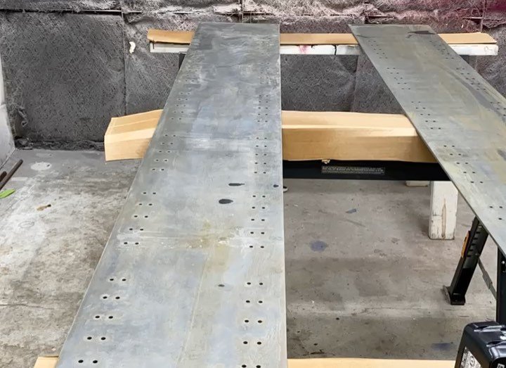 Hello again. I&rsquo;ve been the middle of 3 projects the last few months now and I&rsquo;m looking forward to sharing them. 

Here I&rsquo;m working on a a custom built in metal and Bolivian rosewood shelving project. Each of these pieces are cut fr