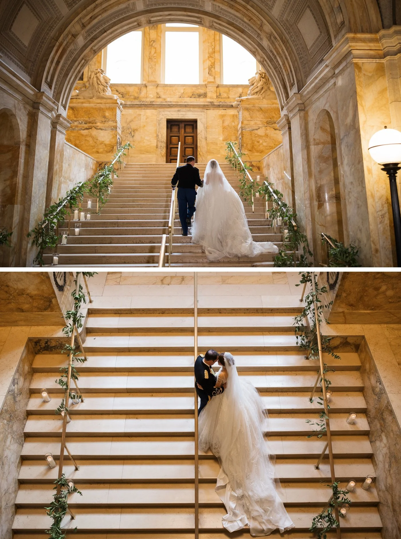 Bridal portraits at Boston Public Library