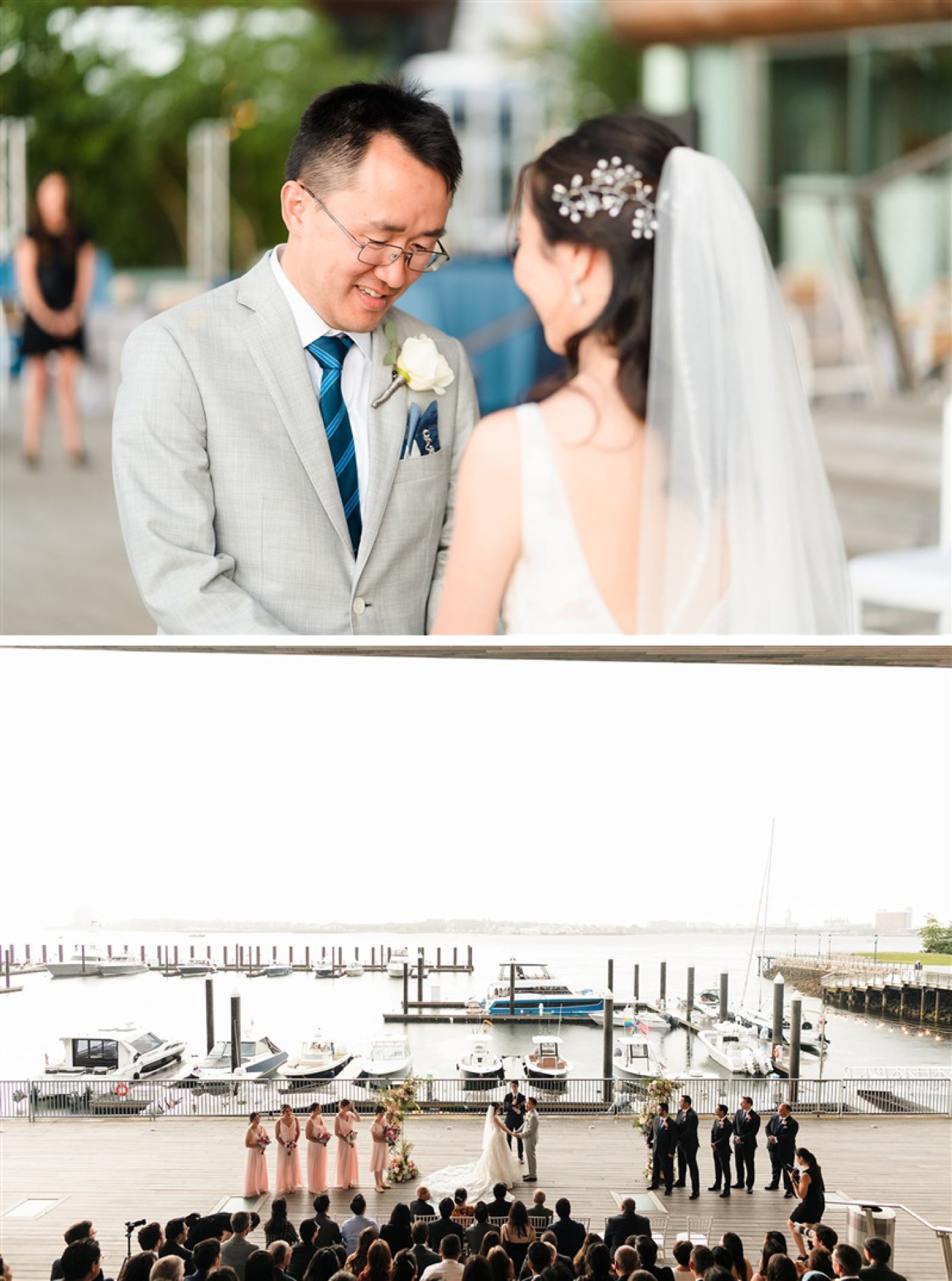 Wedding ceremony on the Grand Plaza at the Institute of Contemporary Art Boston