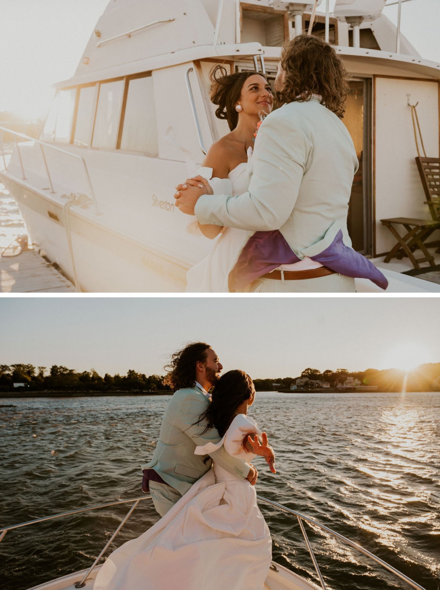 Sunset bridal portraits at South Shore Yacht Club