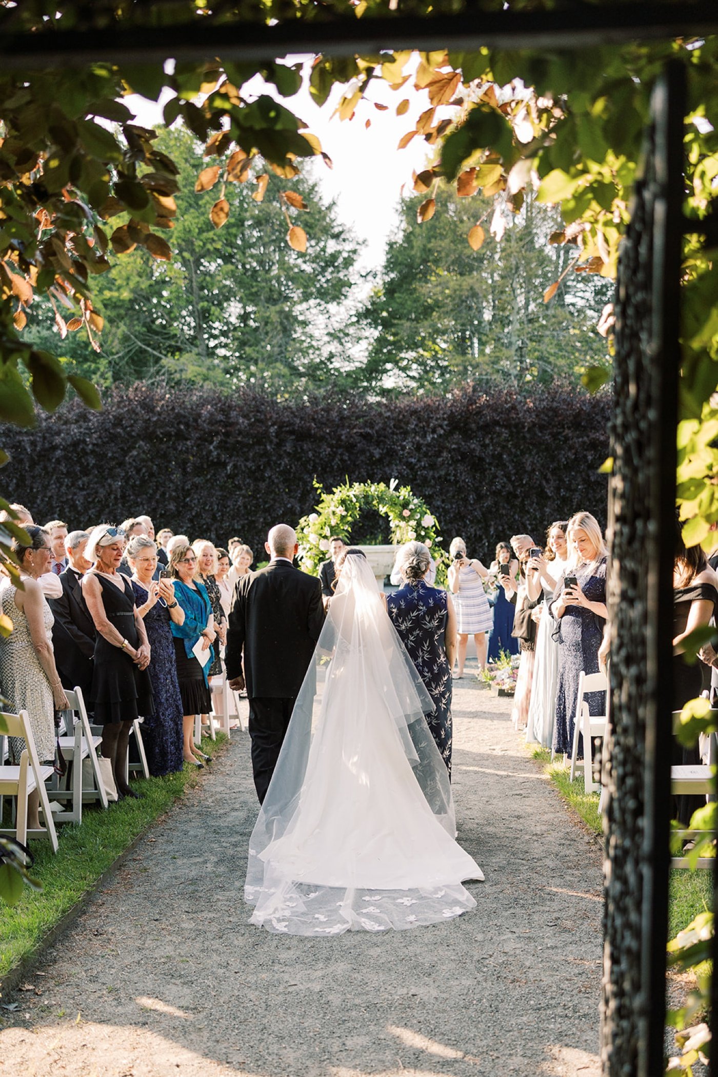 Outdoor wedding ceremony at The Garden at Elm Bank