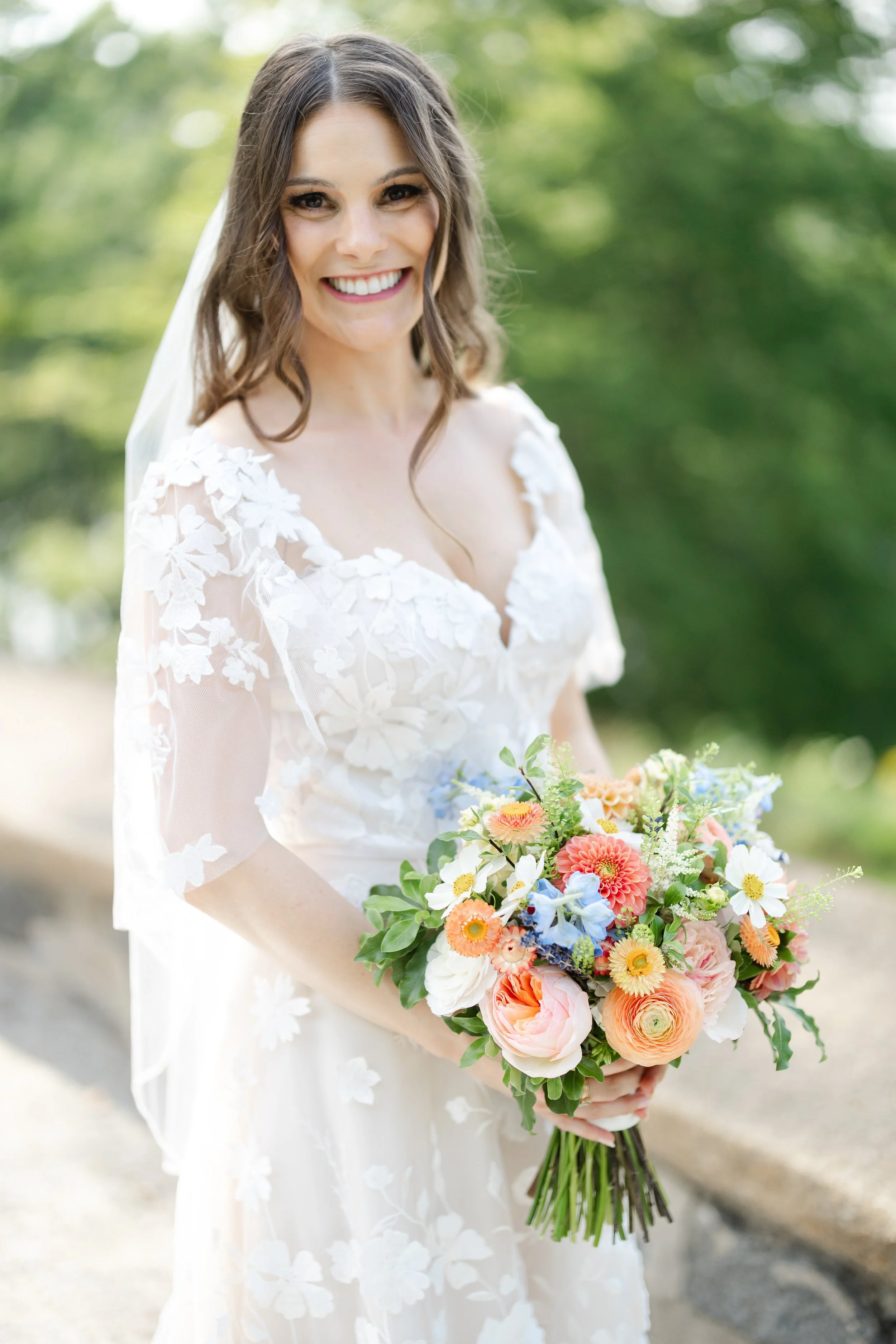 bride summer wedding Sculpture terrace decordova museum