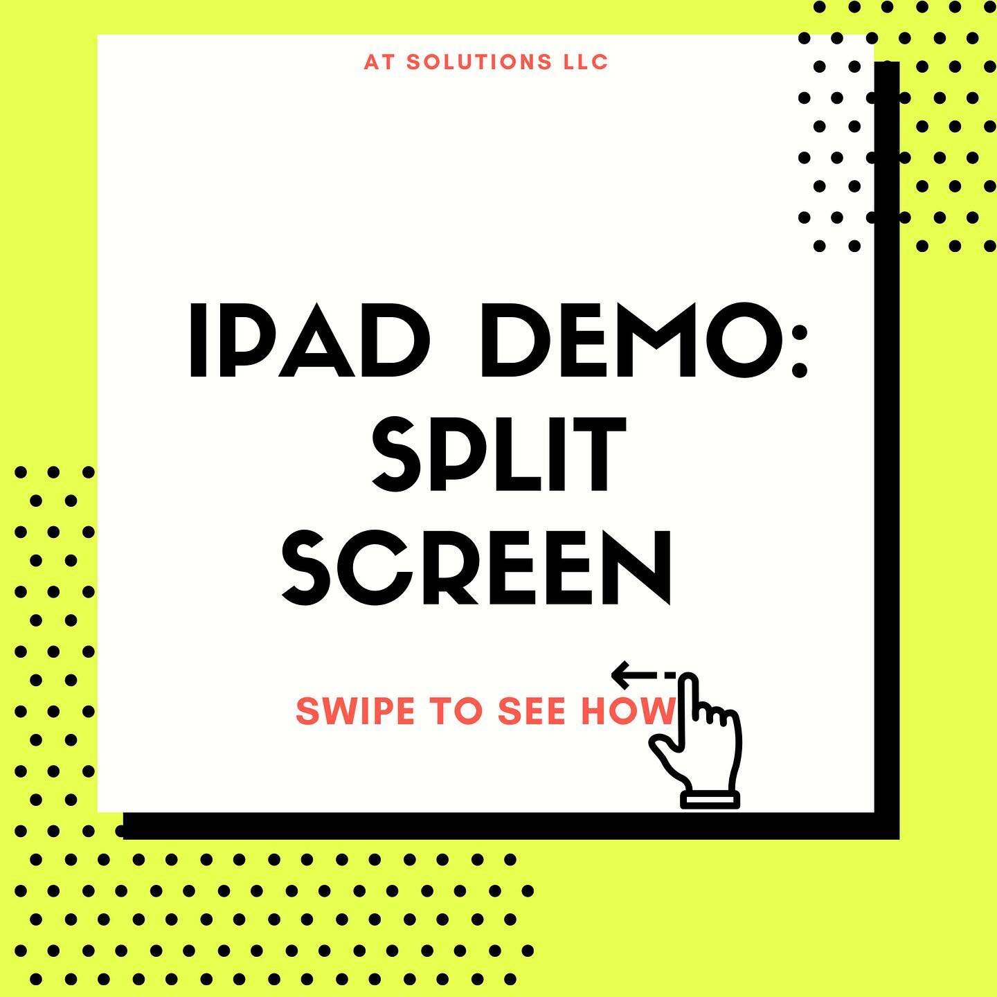 ⬅️➡️Split screen on the iPad! A great way to multitask without switching back and forth between apps. Drag and drop content from one app to another.