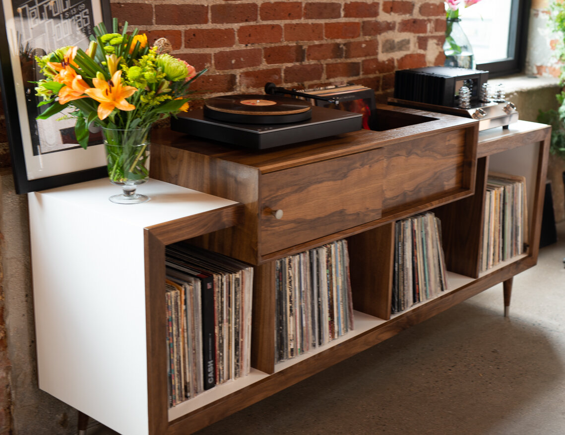 Mid Century Minimalist Audiophile Record Cabinet Tactile Mid Century Minimalist Audiophile, Vinyl Record Cabinet Audiophiles