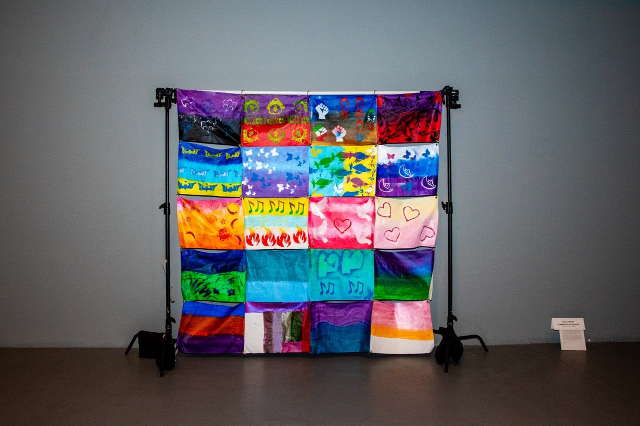 The Jack London students' collective spray-painted mural. (Photo credit: Fabiola Lopez)