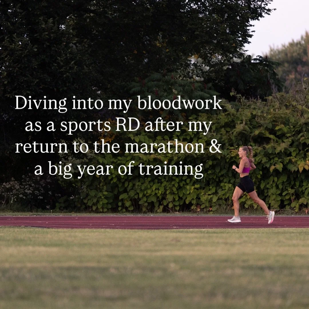 A little review of bloodwork from a functional perspective as a sports RD/a peak of what it looks like to take that deeper dive as an athlete if we work together 👋 

Too often no/minimal rest, multiple marathons in a short time frame, overtraining, 